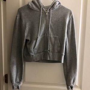 Brandy Melville cropped zipped sweatshirt